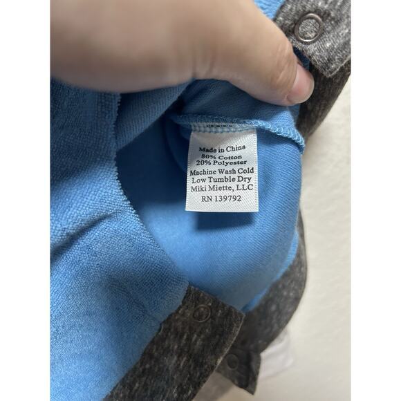 Lot Of 2 Miki Miette Short Sleeve Terry Cloth Rompers Color Block Size 6 Months - Picture 5 of 5